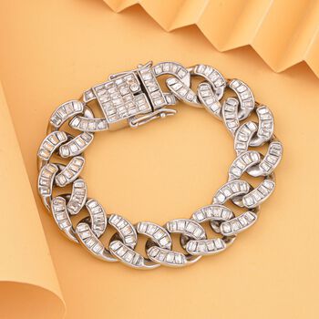 Wei&szlig;es Kristall-Armband, ca. 18.5 cm, silberfarben