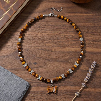 Tigerauge Halskette, 45 cm - 235 ct.