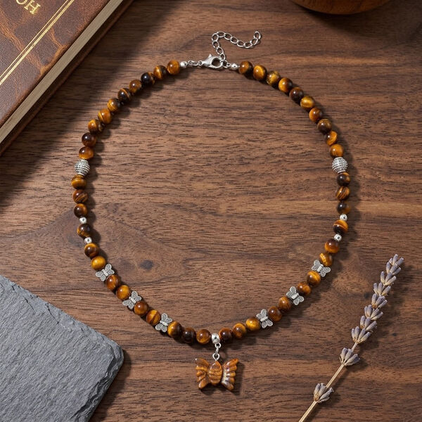 Tigerauge Halskette, 45 cm - 235 ct. image number 2