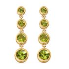 Natürliche Peridot Ohrringe 925 Silber vergoldet ca. 3.67 ct
