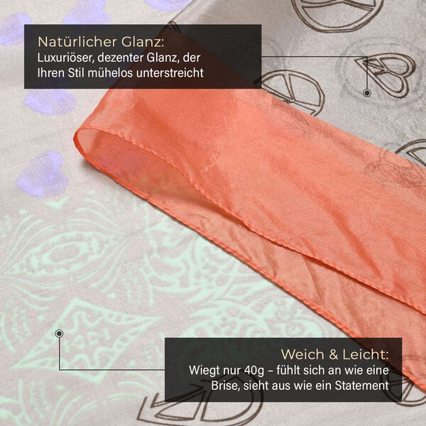 Chaos by Elsie Echtleder Streifenmuster Crossbody Tasche mit RFID-Schutz und Mini-Taschenlampe und LA MAREY Schal aus 100% Maulbeerseide image number 14