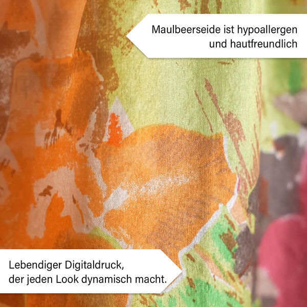 LA MAREY -Chiffonschal aus 100% Maulbeerseide mit Floralem Muster image number 3