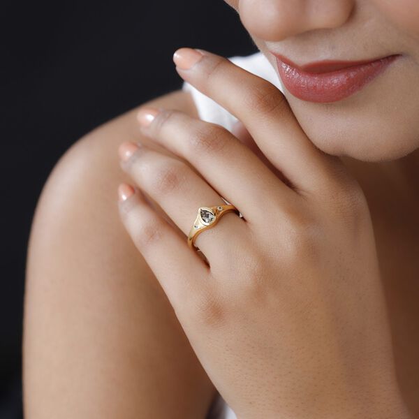 AAA Turkizit Ring, 925 Silber vergoldet, ca. 0.47 ct image number 3