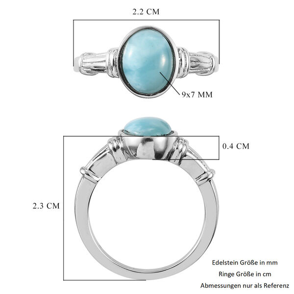 Larimar Solitär Ring Edelstahl image number 6