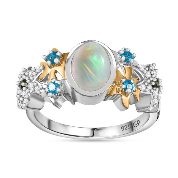GP Sea Life Kollektion- AA &auml;thiopischer Welo Opal, Chromdiopsid, Neon Apatit, Zirkon und blauer Saphir-Ring - 1,30 ct image number 5
