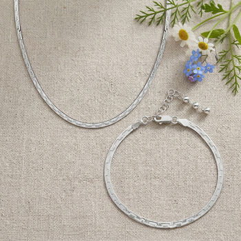 Fischgr&auml;tenkette 43cm und 18+2cm Armband