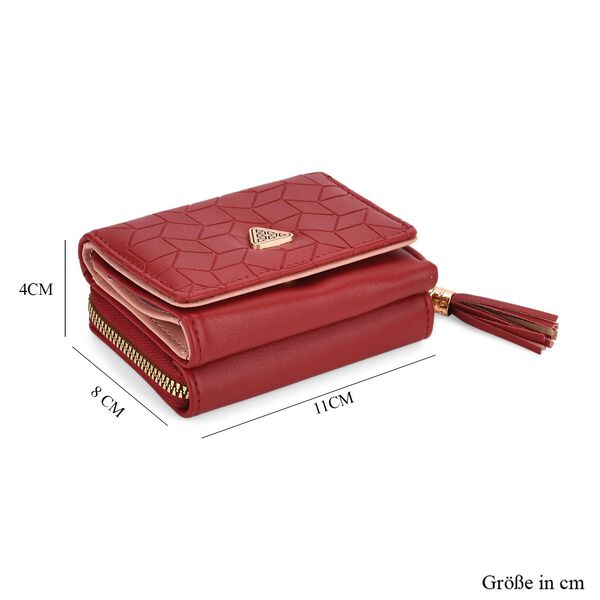 PU-Geldb&ouml;rse mit RFID-Schutz, 11x8x4cm, Rot image number 9
