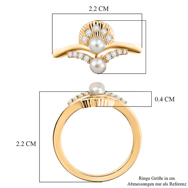 EVER TRUE S&uuml;&szlig;wasser Perle (4 mm), Wei&szlig;er Zirkon Ring Nickelfreies Messing (Gr&ouml;&szlig;e 21.00) image number 6