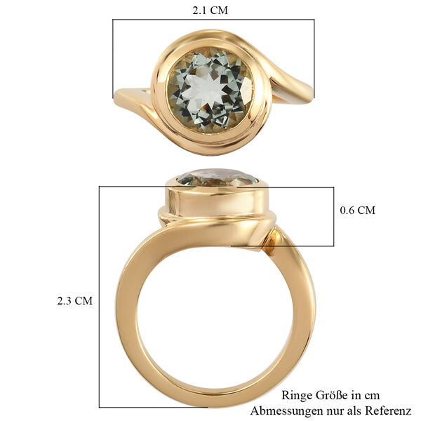 Prasiolite Bypass Ring 925 Silber vergoldet image number 8