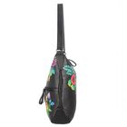 SUKRITI - handbemalte Handtasche aus echtem Leder mit RFID Schutz, Blumen Schwarz image number 3