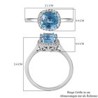 ILIANA- AAA Blauer Zirkon, Weißer Diamant Ring, 750 Gold, (Größe 18.00) ca. 2.92 ct image number 4