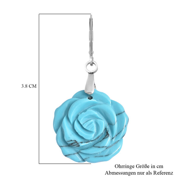 Blauer Howlit Ohrhänger Edelstahl ca. 22,00 ct  image number 4