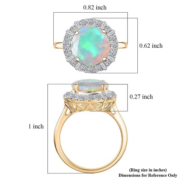 LUXURIANT DIAMOND - AAA Nat&uuml;rlicher, &auml;thiopischer Welo Opal, Lab Grown Diamant Ring 417 Gold (Gr&ouml;&szlig;e 16.50) ca. 3,16 ct image number 5