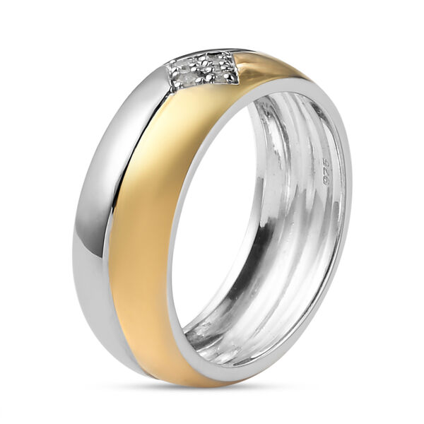 Diamant Ring 925 Silber Bicolor  ca. 0,05 ct image number 5