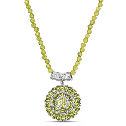 Natürliche Peridot-Halskette in Silber, 77,85 ct, image number 0