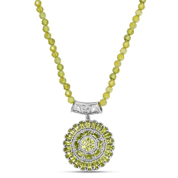 Nat&uuml;rliche Peridot-Halskette in Silber, 77,85 ct,