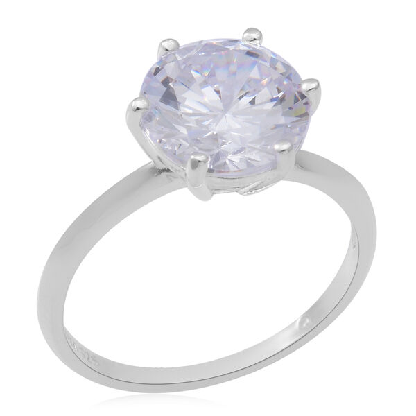 Simulierter Wei&szlig;er Diamant Solit&auml;r Ring 925 Silber image number 3