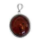Natürlicher Baltischer Bernstein Anhänger, 925 Silber