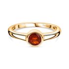 Djoy AA Mexikanischer Kirschfeuer-Opal Ring 925 Silber 750 Gelb Vergoldet (Gr&ouml;&szlig;e 17.00) ca. 0.36 ct