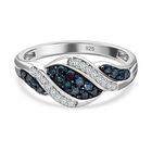 Blauer Diamant P Ring, 925 Silber platiniert (Größe 16.00) ca. 0,33 ct image number 0