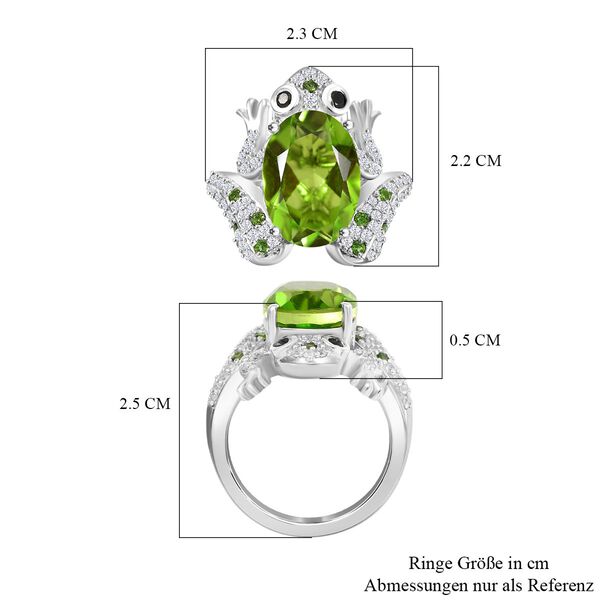GP Trionfo Kollektion - Chartreuse Quarz, Zirkon, schwarzer Spinell, Chromdiopsid und Kanchanaburi blauer Saphir-Ring - 6,73 ct. image number 7