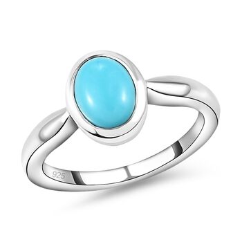 Amerikanischer, nat&uuml;rlicher Sleeping Beauty T&uuml;rkis-Ring, 925 Silber platiniert  ca. 1,12 ct