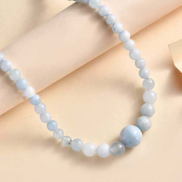 Milchige Aquamarin-Halskette, 50 cm - 163,50 ct. image number 1
