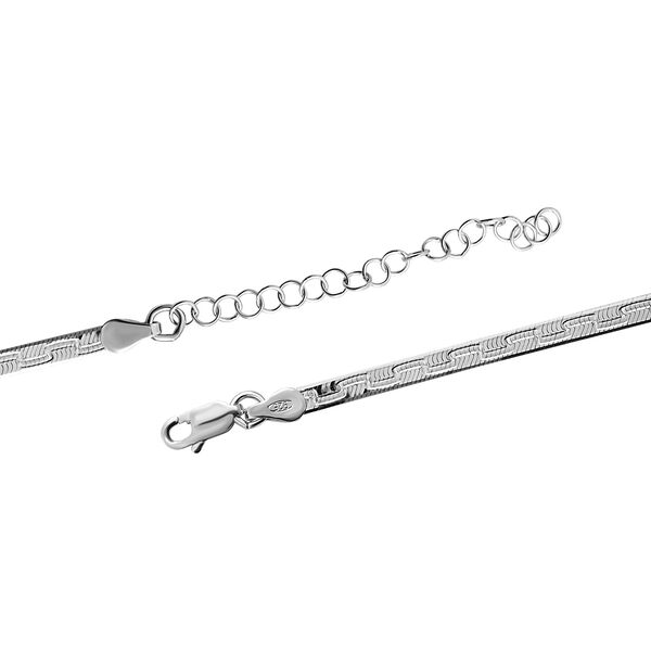 Fischgr&auml;tenkette in Silber 43cm image number 3