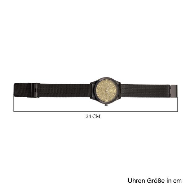 STRADA Stardust Zifferblattuhr mit japanischem Uhrwerk und schwarzfarbenem 316L Edelstahl -Mesh-Armband image number 8