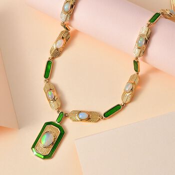 AA Nat&uuml;rliche, &auml;thiopische Welo Opal-Halskette, 45 cm - 5,10 ct.