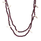 Rhodolith Granat und Perle 75cm Halskette image number 2