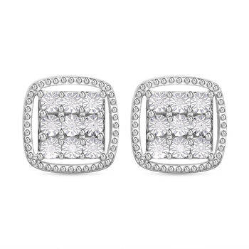 Wei&szlig;er Diamant Ohrringe, 925 Silber platiniert, ca. 0.10 ct