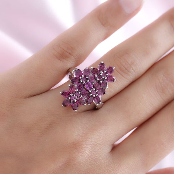 Rhodolith Granat-Ring, 925 Silber platiniert  ca. 3,62 ct image number 3