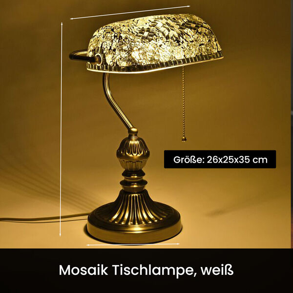 Mosaik Tischlampe, wei&szlig; image number 2