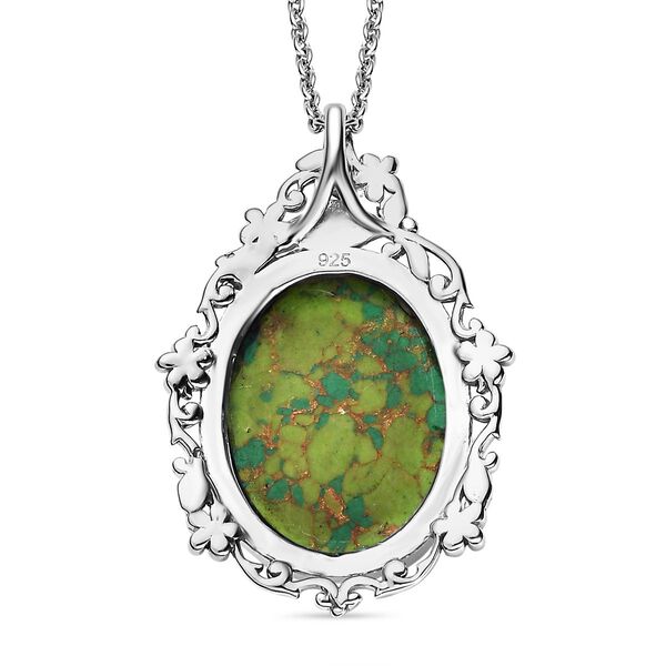 Grüner Mojave-Türkis-Anhänger mit 50cm Kette - 14,01 ct. image number 5
