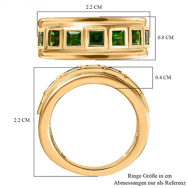 Nat&uuml;rlicher Chromdiopsid Ring, 925 Silber vergoldet, (Gr&ouml;&szlig;e 21.00), ca. 1.14 ct image number 7