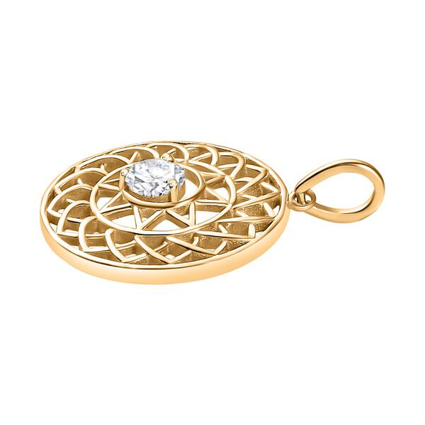 Moissanit Anhänger 925 Silber vergoldet ca. 0.44 ct image number 3