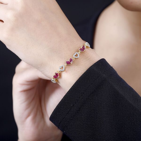 Montepuez Rubin und Zirkon Armband, 19 cm - 1,85 ct. image number 3