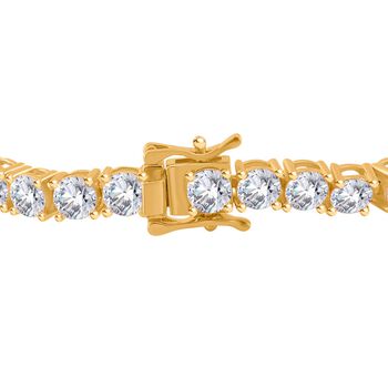 Moissanit Armband, 925 Silber Gelbgold Vermeil