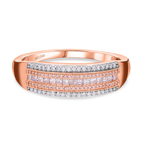 Rosa und weißer SGL zertifizierter I1-I2 Diamant-Ring - 0,50 ct.