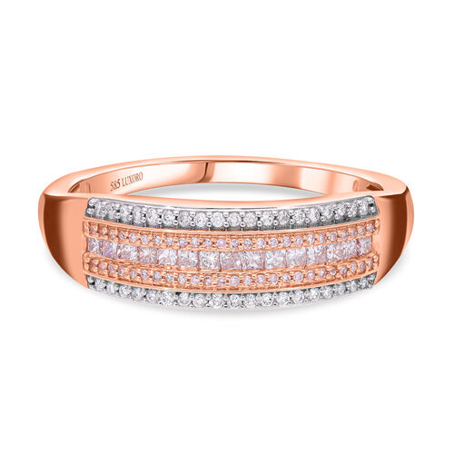Rosa und weißer SGL zertifizierter I1-I2 Diamant-Ring - 0,50 ct. image number 0