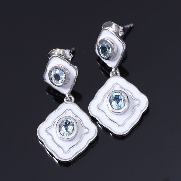 Himmelblau Topas Ohrringe, ca. 1,28 ct image number 2