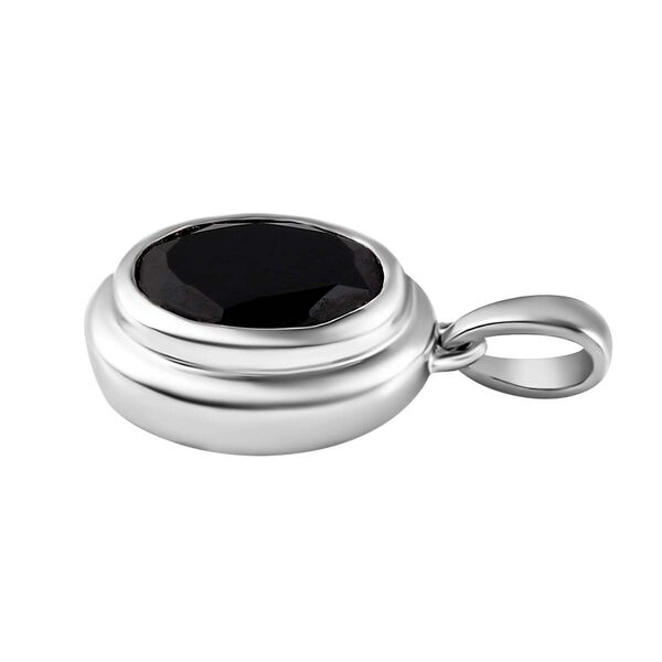 Schwarzer Spinell Anh&auml;nger, Messing platiniert ca. 3.57 ct image number 4