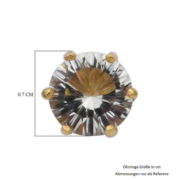 Prasiolith Ohrstecker 925 Silber Vergoldet ca. 3.15 ct image number 4