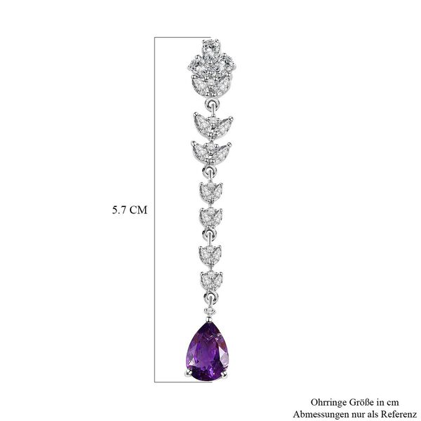 Marokkanische Amethyst und wei&szlig;e Topas-Ohrringe, 925 Silber platiniert ca. 6,80 ct image number 6