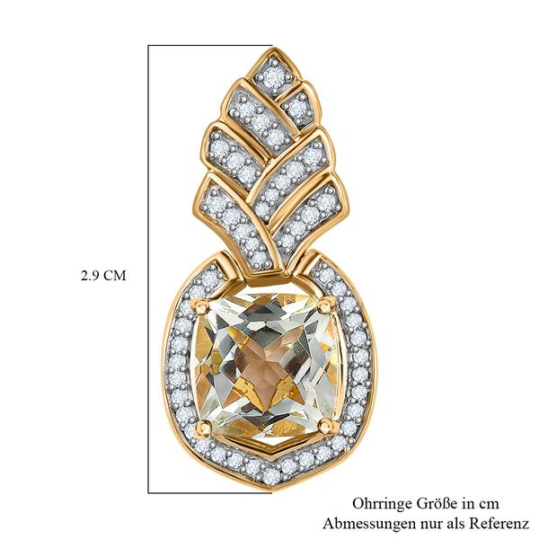 Prasiolith und Zirkon Ohrringe - 7,35 ct. image number 5