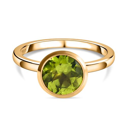 Natürlicher Peridot-Ring, 925 Silber vergoldet (Größe 20.00) ca. 1.97 ct image number 0