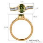 Natürlicher grüner Apatit, weißer Zirkon Ring, 925 Silber vergoldet (Größe 16.00) ca. 1.03 ct image number 6