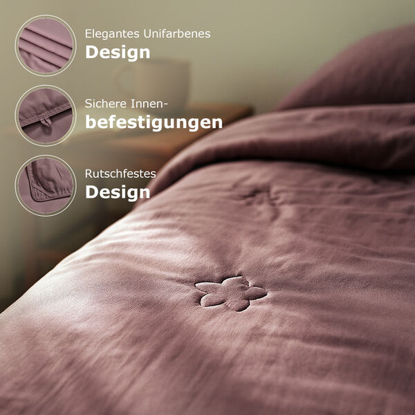 Serenity Night - 100% Bambus-Steppdecke mit Bambusfüllung, temperaturausgleichend und hypoallergen, 135x200 cm, Mauve image number 5