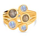 Regenbogen Mondstein und Labradorit-Ring - 2 ct. image number 0